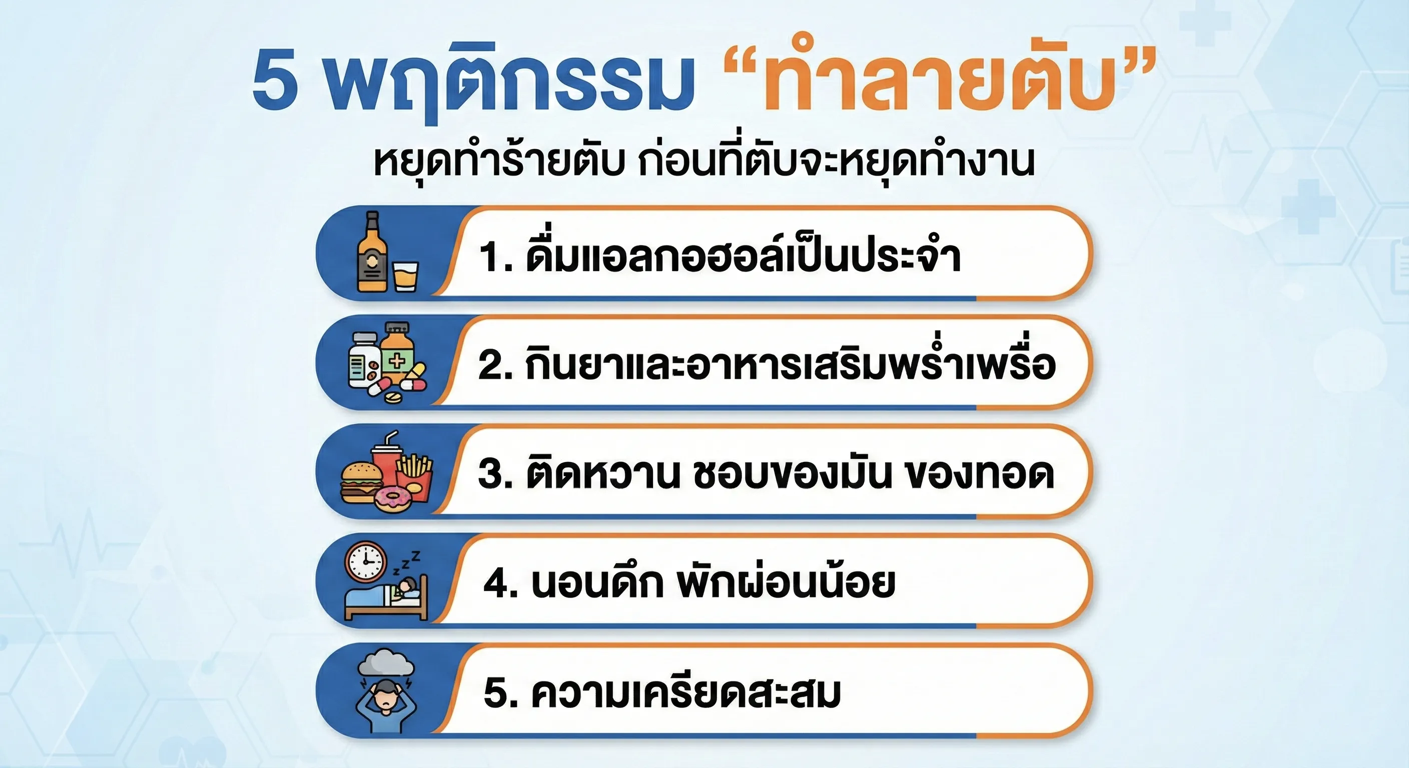 ภาพประกอบพฤติกรรมประจำวันที่ควรทบทวน